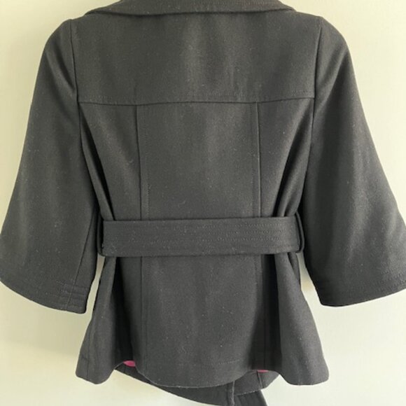 Old Navy Black Wool Pea Coat Jacket XS - Picture 6 of 16